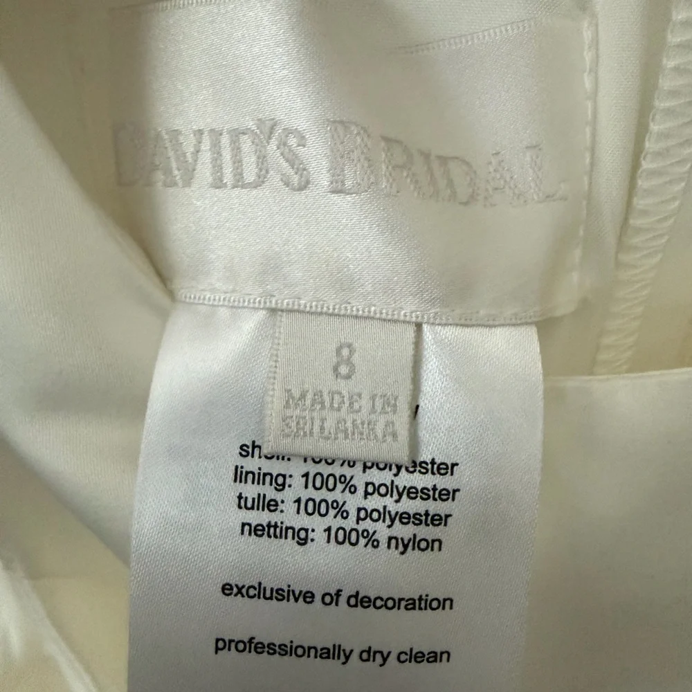 David's Bridal White Bridal Flower Girl Dress - Worn Once - Picture 3 of 4